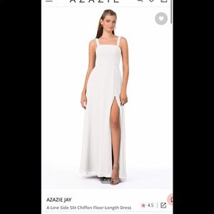 Azazie Jay White Bridesmaid Dress